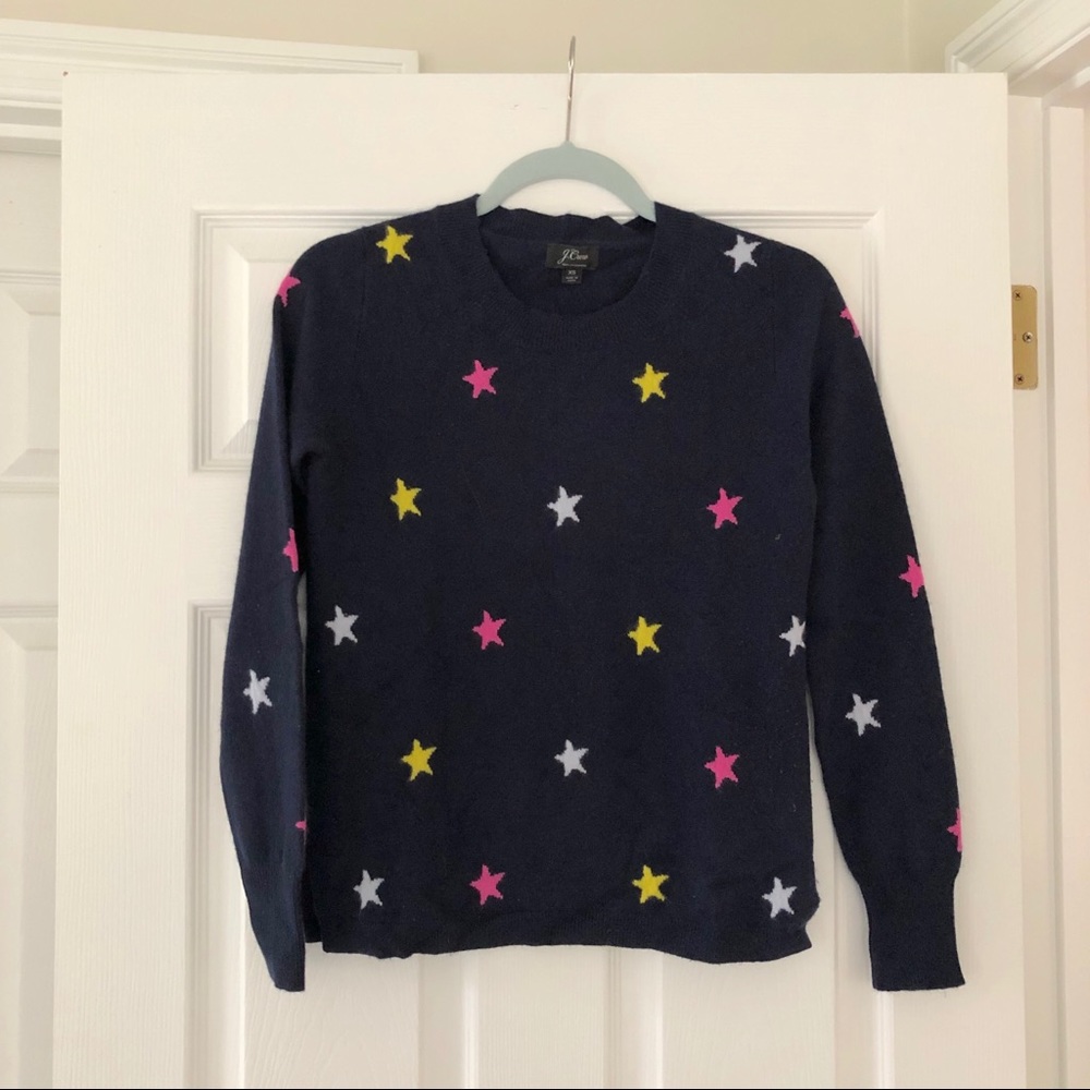 JCrew Cashmere Stars Sweater Excellent Condition